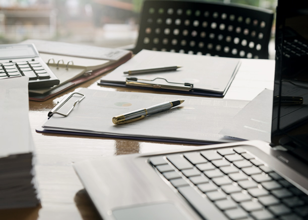 business accounting and paperwork